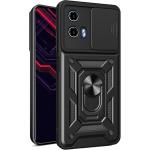 Motorola Moto G34 5G (2024) Rugged Kickstand Case - Black with Camera Cover Protection