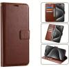 Galaxy A17 4G/5G (2025) Flip Wallet Case - Brown 3 Card Slots - Cash Compartment - Magnetic Clip