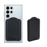 Magnetic PU Leather Wallet Card Holder - Black - Fit 2-3 cards - Compatible for Samsung Galaxy S26/S26+/S26Ultra/S25/S25+/S25Ultra/Fold7/Flip7 Magentic Case and iPhone 17/16/15/14/13/12 Series