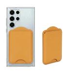 Magnetic PU Leather Wallet Card Holder - Yellow - Fit 2-3 cards - Compatible for Samsung Galaxy S26/S26+/S26Ultra/S25/S25+/S25Ultra/Fold7/Flip7 Magentic Case and iPhone 17/16/15/14/13/12 Series