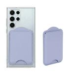 Magnetic PU Leather Wallet Card Holder - Purple - Fit 2-3 cards - Compatible for Samsung Galaxy S26/S26+/S26Ultra/S25/S25+/S25Ultra/Fold7/Flip7 Magentic Case and iPhone 17/16/15/14/13/12 Series