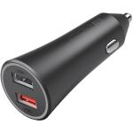 Xiaomi Mi 37W Dual-Port Fast Charging Car Charger - Single Port Max 27W output, Multiple protections, Streamlined Black Matte Finished, LED Indicator