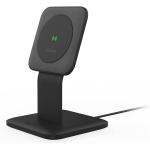 Mophie Snap+ 15W Wireless Charging Stand - Black, Up to 15W Fast Charge, Charging in Portrait or Landscape Mode, Compatible with Apple MagSafe Charging, Snap Adapter Included for non-magsafe devices. Includes Wall Charger
