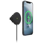 Mophie Snap+ 15W Wireless Charging Air Vent Car Mount USB-C Car Chager - Black Up to 15W Fast Charge - Compatible with Apple MagSafe Charging - Snap Adapter Included for Non-Magsafe Devices