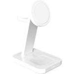Mophie 3-in-1 Premium Qi2 Wireless charging stand - White, Compatible with Qi1 & Qi2 Enabled Devices from Apple, Samsung and Others