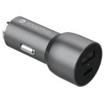 Mophie 37W USB-C Fast Charge Car Charger - Space Gray 1x USB-A Max 12W - 1x USB-C MAX 25W PD