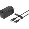 Mophie Essential 30W PD Single Port Wall Charger Bundle - Black, 1 USB-C Port, 1M USB-C to USB-C Cable, Up to 30W Fast Charging Apple iPhones, Samsung Smart Phones, Solid Construction