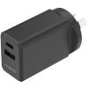 Mophie Essential 30W PD Dual Port Wall Charger - Black, 1 USB-C PD, 1 USB-A Up to 30W Fast Charging Apple iPhones, Samsung Smart Phones, Solid Construction