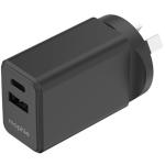 Mophie Essential 30W PD Dual Port Wall Charger - Black, 1 USB-C PD, 1 USB-A Up to 30W Fast Charging Apple iPhones, Samsung Smart Phones, Solid Construction