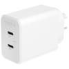 Mophie 45W PD Dual Port GaN Wall Charger - White, 2 USB-C, upto 45W Fast Charging Apple iPhones, Samsung Smart Phones, Solid Construction