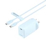 Mophie Essential 30W PD Single Port Wall Charger Bundle - Blue, 1 USB-C Port, 1M USB-C to USB-C Cable, Up to 30W Fast Charging Apple iPhones, Samsung Smart Phones, Solid Construction