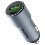 Momax 38W USB-C PD Fast Charging Car Charger Dual-port output, Up to 2.5 Times Charging Faster on iPhone 14/13/12/11/SE (2020)/XS/8 Series With The Use Of Lightning to USB-C cable