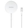 Momax Magsafe 15W Wireless Charging Pad with 2M Rugged Cable - White - Apple Magsafe Certified, 15W Fast Wireless Magsafe charging, 2M Type-C Rugged Cable