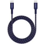 MICRODIA EXECABLE TWEED PD240W 1.0M USB-C TO USB-C CABLE - NAVY