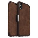 OtterBox iPhone Xs Max Strada Series Wallet Folio Case - Espresso Brown Stylish - Premium Leather Design - Convenient Vertical Card Slot OtterBox Certified Drop+ Protection