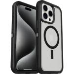 OtterBox iPhone 15 Pro Max (6.7") Defender XT Dark Side Series MagSafe Case - Clear / Black Shockproof - Drop Proof - Ultra Rugged - Protective Case - 5X Tested to Military Standard - Rubber Edge Improved Grip