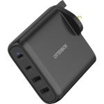 OtterBox 78-81349 Standard UK Wall Charger 100W GaN - 2X USB-C + 2X USB-A USB-PD Black