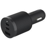 OtterBox Premium Pro 72W GaN Triple Port Car Charger 2x 30W USB-C - 1x 12W USB-A