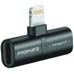 Promate IHINGE-LT.BLK  2-in-1 Audio & Charging     Adaptor with Lightning Connector - 2A Pass Through Charging - 48KHz Audio Output - Plug & Play - Colour Black