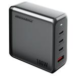 RockRose Infinito G100 100W 4 Ports USB-C Power Wall Charger For Mobile device and Notebook -- 3x USB-C & USB-A Port With 1.5M Extensioin Power cable