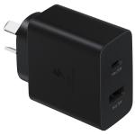 Samsung 35W Duo Fast Charging Wall Charger - Black, Super Fast Charge Galaxy S23, S22, Fold4, Flip4 Series