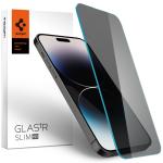 Spigen iPhone 14 Pro Max (6.7") Premium Privacy Tempered Glass Screen Protector Anti-Spy - Delicate Touch - Perfect Grip - Case Friendly with Spigen Phone Case