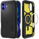 Spigen iPhone 16 (6.1") Tough Armor Magfit Case - Black Drop-Tested Military Grade - Heavy Duty - 3-Layer Extreme Protection - Air Cushion Technology - Dual Layer Protection