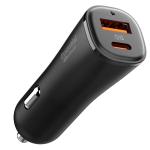 Spigen Essential 48W Dual Output Car Charger - Black- - 30W USB-C &18W USB-A Output - Fast Charging Apple,Samsung Devices - Compatible PD/PPS/Qualcomm Fast Charge Protocols