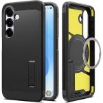 Spigen Galaxy S25 5G Tough Armor MagFit Case - Black Drop-Tested Military Grade - MagSafe Compatible - Heavy Duty - 3-Layer Extreme Protection - Air Cushion Technology - Dual Layer Protection