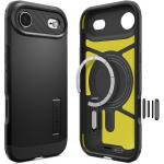 Spigen iPhone Air (6.5") Tough Armor Magfit Case - Black - Drop-Tested Military Grade, MagSafe Compatible, Heavy Duty 3-Layer Extreme Protection, Built-in Stand, Air Cushion Technology - Dual Layer Protection