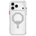 skinarma iPhone 17 Pro (6.3") 2025 Saido Mag-Charge Case - Clear , Compatible with Magnetic Charging- 360  Full Protection- 2H Scratch Resistance- Accessories Pack Includes Extra Set of Transparent Button & Frost Red Lanyard Loops