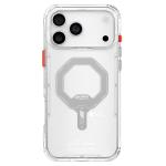 skinarma iPhone 17 Pro Max (6.9") 2025 Saido Mag-Charge Case - Clear , Compatible with Magnetic Charging- 360  Full Protection- 2H Scratch Resistance- Accessories Pack Includes Extra Set of Transparent Button & Frost Red Lanyard Loops