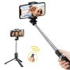 Sansai SCX-717A Wireless Selfie Stick w/ WIRELESS REMOTE: 3 in 1 selfie stick tripod with built-in remote (max:33ft)