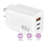 Sansai HW-355F PD65W+QC3.0, A+C+C Charger AC adapter 3X faster charging with GaN technology