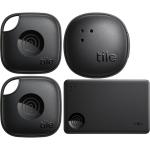Tile Life360 RE-64014-AP Mate Essential (2024) - 4-Pack (2 Black Mates/Slim/Sticker) APAC