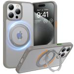 Torras iPhone 15 Pro (6.1") Ostand Pro Case - Titanium Grey MagSafe Compatible - 360 Spin