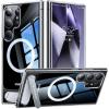 Torras Galaxy S24 Ultra 5G Pstand Case - Clear All in One: Magnetic / Stand / Ring Holder - Built-in Versatile Seamless Stand