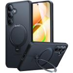 Torras Galaxy S25+ 5G Ostand Spin Case - Black All in One: Magnetic / Stand / Ring Holder - 360 Spin