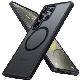 Torras Galaxy S25 Ultra 5G Guardian Magnetic Case - Black MagSafe Compatible - Translucent Slim