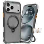 Torras iPhone 17 Pro (6.3") 2025 Ostand Spin Air Case - Black , Full Camera Control Button Coverage, Upgraded Airbag Technology, Dot-matrix Anti-slip Design, Compatible with MagSafe Charging, 360° Spin Stand