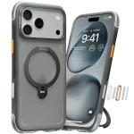 Torras iPhone 17 Pro Max (6.9") 2025 Ostand Spin Air Case - Black Full Camera Control Button Coverage - Upgraded Airbag Technology - Dot-matrix Anti-slip Design - Compatible with MagSafe Charging - 360° Spin Stand