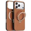 Torras iPhone 17 Pro (6.3") 2025 Ostand Spin VegSkin Case - Brown Full Camera Control Button Coverage - Premium Vegan Leather - Fit for MagSafe Torras iPhone 17 Pro (6.3") 2025 Ostand Spin VegSkin Case - Brown Full Camera Control Button Coverage - Premium Vegan Leather - Fit for MagSafe