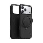 Torras iPhone 17 Pro (6.3") 2025 Ostand Spin Softune Case - Black , Full Camera Control Button Coverage, Soft Liquid Silicone Cozy Grip, MagSafe Compatible, 360 Spin Kickstand