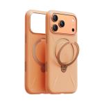 Torras iPhone 17 Pro Max (6.9") 2025 Ostand Spin Softune Case - Orange Full Camera Control Button Coverage - Soft Liquid Silicone Cozy Grip - MagSafe Compatible - 360 Spin Kickstand