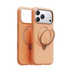 Torras iPhone 17 Pro Max (6.9") 2025 Ostand Spin Softune Case - Orange , Full Camera Control Button Coverage, Soft Liquid Silicone Cozy Grip, MagSafe Compatible, 360 Spin Kickstand