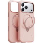 Torras iPhone 17 Pro (6.3") 2025 Ostand Spin Softune Case - Pink Full Camera Control Button Coverage - Soft Liquid Silicone Cozy Grip - MagSafe Compatible - 360 Spin Kickstand