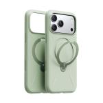 Torras iPhone 17 Pro Max (6.9") 2025 Ostand Spin Softune Case - Green , Full Camera Control Button Coverage, Soft Liquid Silicone Cozy Grip, MagSafe Compatible, 360 Spin Kickstand
