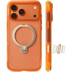 Torras iPhone 17 Pro (6.3") 2025 Ostand Spin Air Case - Orange Full Camera Control Button Coverage - Upgraded Airbag Technology - Dot-matrix Anti-slip Design - Compatible with MagSafe Charging - 360° Spin Stand