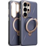 Torras Galaxy S26 Ultra Ostand Spin VegSkin Case - Dark Purple - Premium Vegan Leather - Fit for MagSafe