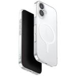 Uniq iPhone 17 (6.3") 2025 Magclick Charging Airsuit Case - Glossy Clear / White Built in Haptic Buttons - Compatible with Magnetic Wireless Charging